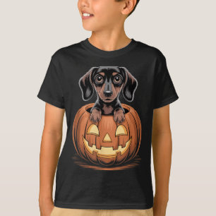 Cute Dachshund In Pumpkin Funny Wiener Dog T-Shirt