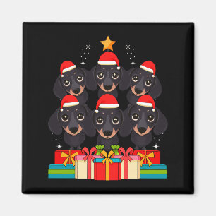 Cute Dachshund Le Doxie Christmas Tree Xmas Hat Lo Magnet