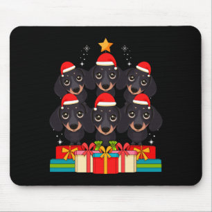 Cute Dachshund Le Doxie Christmas Tree Xmas Hat Lo Mouse Mat