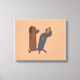 Cute Dachshund Living Room  Canvas Print