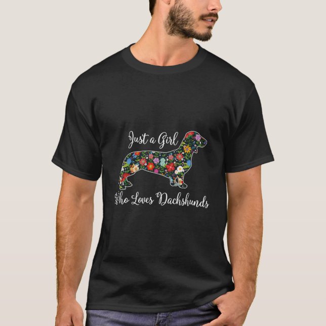 Cute Dachshund Long Sleeve Tee Shirt For Women Tee (Front)