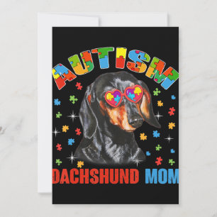 Cute Dachshund Lover Autism Awareness Dog Mom Gift Holiday Card