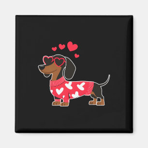 Cute Dachshund Mama Valentine Heart With Sungl Wie Magnet