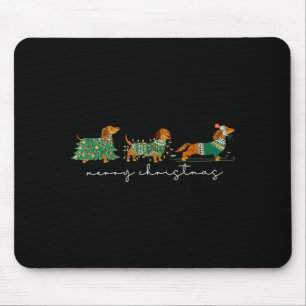 Cute Dachshund Merry Christmas Weiner Dog Lover Xm Mouse Mat