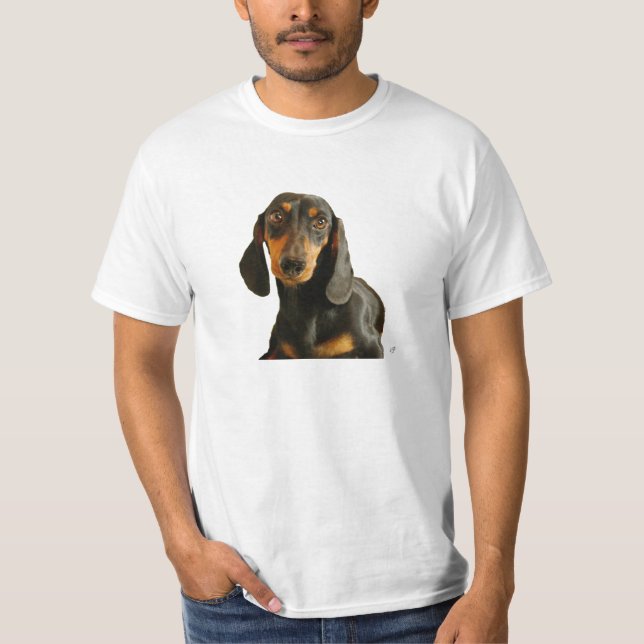 Cute Dachshund ( Miniature Brown Short Haired ) T-Shirt (Front)