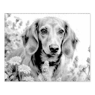 Cute dachshund on the farm rubber stamp