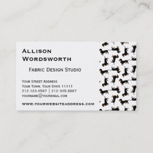 Cute Dachshund Pattern Business Card