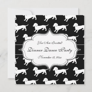 Cute Dachshund Pattern Invitation