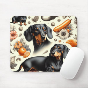 Cute Dachshund Pattern Mouse Mat