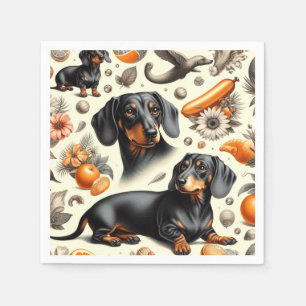 Cute Dachshund Pattern Napkin