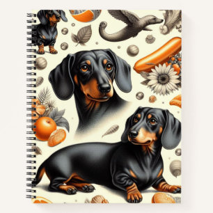 Cute Dachshund Pattern Notebook