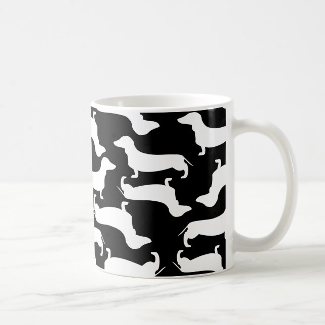Cute Dachshund Pattern Perfect Gift for Doxie Love Coffee Mug (Right)
