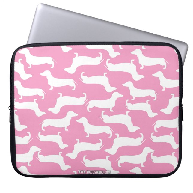 Cute Dachshund Pattern Perfect Gift for Doxie Love Laptop Sleeve (Front)
