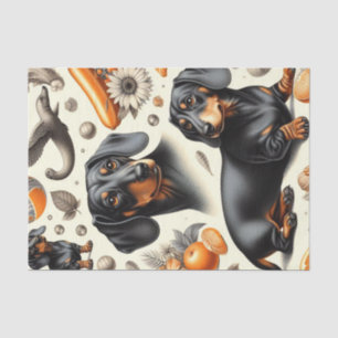 Cute Dachshund Pattern Tissue Paper
