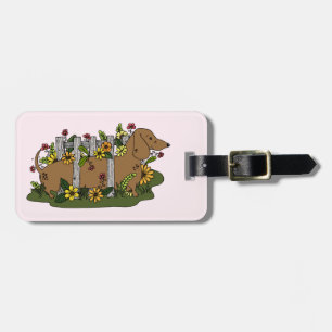 Cute Dachshund Personalised Luggage Tag