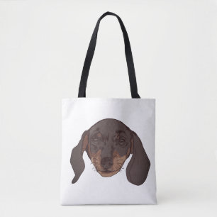 Cute Dachshund portrait Tote Bag