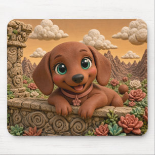 Cute Dachshund Puppy, Baby Dog Mouse Mat
