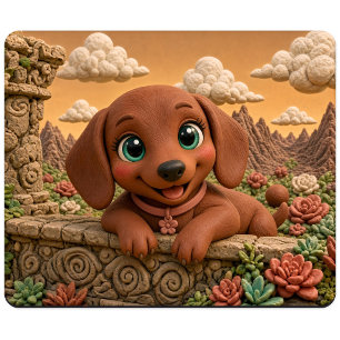 Cute Dachshund Puppy, Baby Dog Mouse Mat