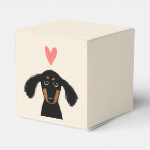 Cute Dachshund Puppy with Heart Favour Box