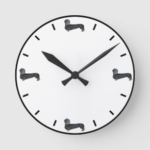 Cute Dachshund Round Clock