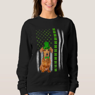 Cute Dachshund Saint Patrick S Day American Flag D Sweatshirt
