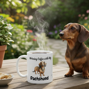 Cute Dachshund Sandy Brown Morning  Coffee Mug
