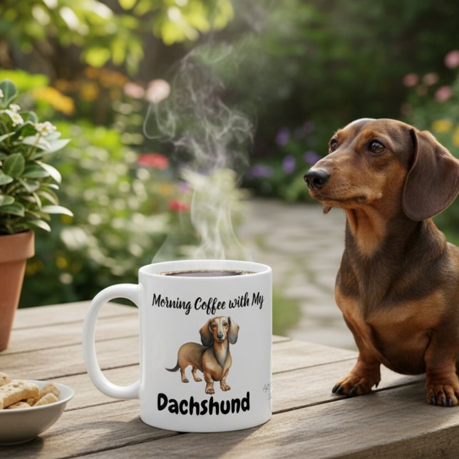 Cute Dachshund Sandy Brown Morning  Coffee Mug (Creator Uploaded)