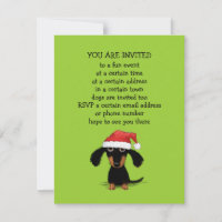 Cute Dachshund Santa Clause Christmas Party