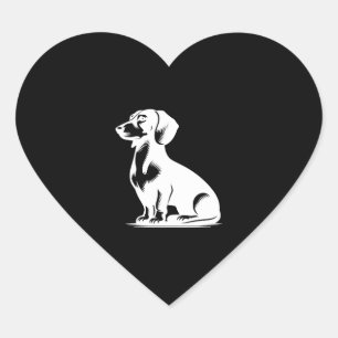 Cute Dachshund Stylish Little Hunting Dog Heart Sticker