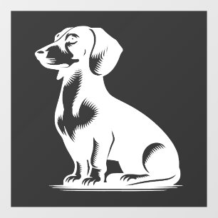 Cute Dachshund Stylish Little Hunting Dog Window Cling