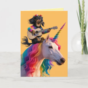 Cute Dachshund Unicorn Greeting Card