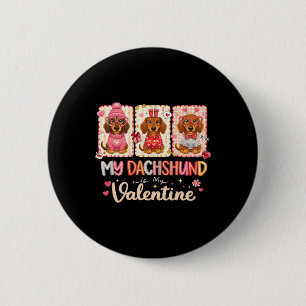 Cute Dachshund Valentine Gift For Dog Lovers And O 6 Cm Round Badge