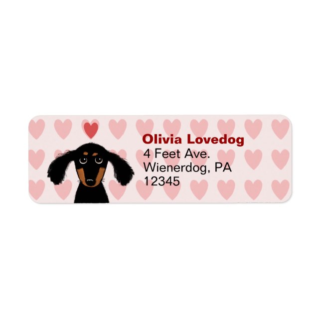 Cute Dachshund Valentine Love Return Address (Front)