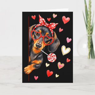 Cute Dachshund Valentines Day Heart Dog Mom Dog Lo Card