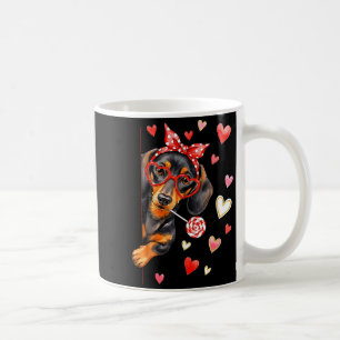Cute Dachshund Valentines Day Heart Dog Mom Dog Lo Coffee Mug