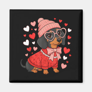 Cute Dachshund Valentine's Day Heart Lover Dog Mom Magnet