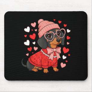 Cute Dachshund Valentine's Day Heart Lover Dog Mom Mouse Mat