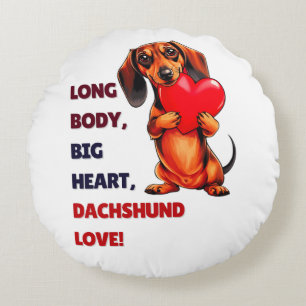 Cute Dachshund Valentines Day Heart Lover Dog Mum Round Cushion