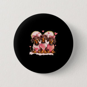 Cute Dachshund Valentines Heart Dog Lover Men Wome 6 Cm Round Badge