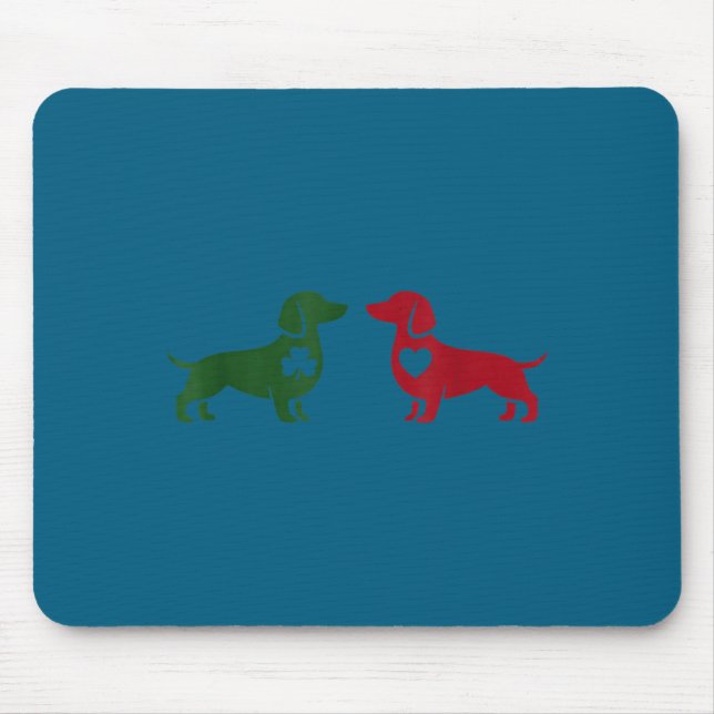 Cute Dachshund Valentines Patrick's Day Lover Dog  Mouse Mat (Front)