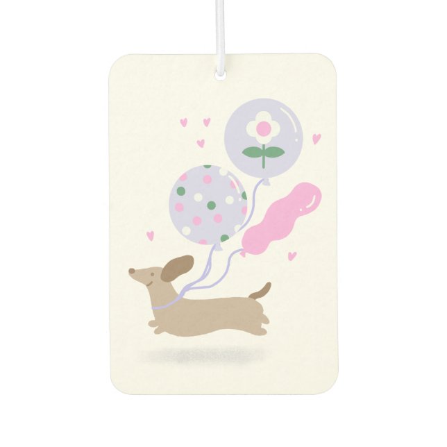 Cute Dachshund Weiner Dog Lover Party Pink Car Air Freshener (Front)