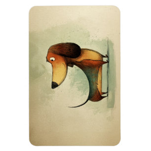 Cute Dachshund – Whimsical Dog Illustration Magnet