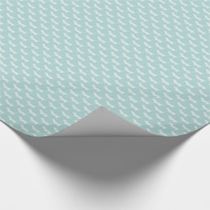 Cute Dachshund White Silhouettes on light blue Wrapping Paper