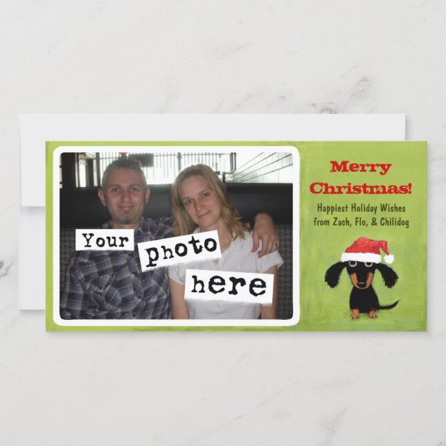 Cute Dachshund Wiener Dog Christmas Your Photo Holiday Card (Front)