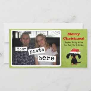 Cute Dachshund Wiener Dog Christmas Your Photo Holiday Card