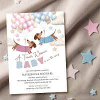 Cute Dachshund Wiener Dog Gender Reveal Baby