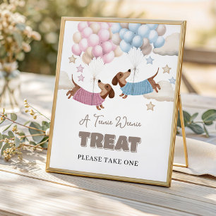 Cute Dachshund Wiener Dog Gender Reveal Treat Poster
