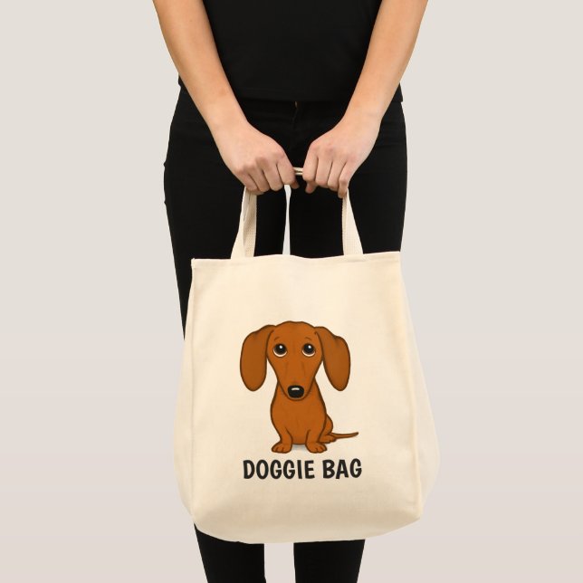 Cute Dachshund Wiener Dog Puppy Doggie Bag Tote (Front (Product))