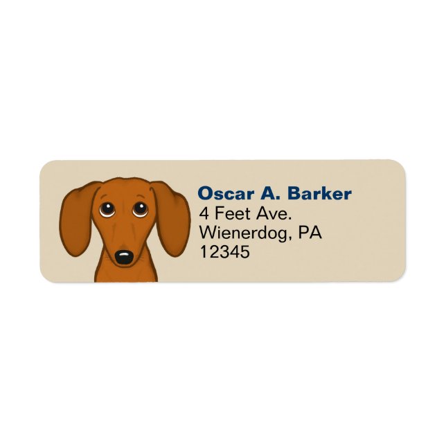 Cute Dachshund | Wiener Dog Return Address Labels (Front)