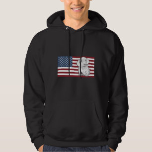 Cute Dachshund Wiener Dog With American Flag Hoodie